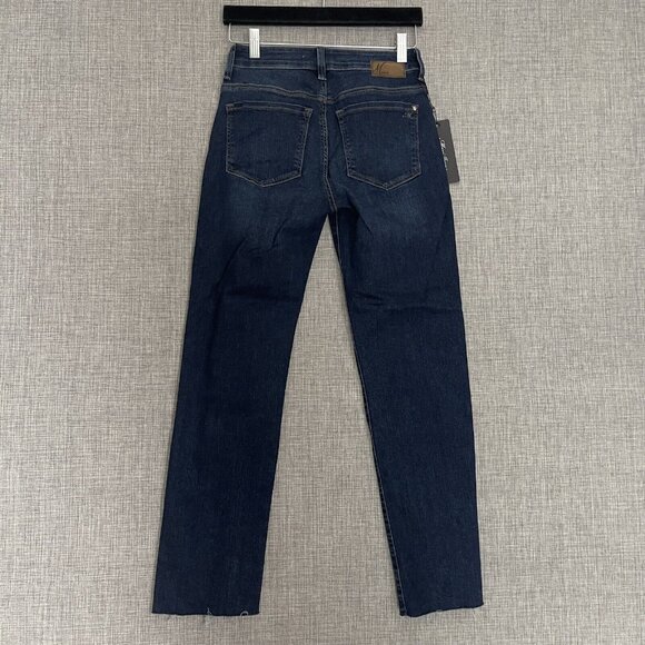 Mavi Niki Jeans Womens 25 Blue High Rise Straight Crop Ankle Raw Hem New - Picture 3 of 15